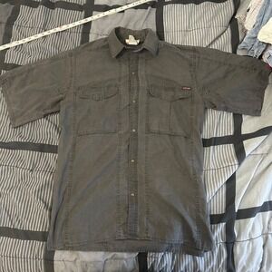 Vintage‎ Cotler Button Up Shirt Men's Medium Pearl Snap Outdoors Cotton 90s Gray